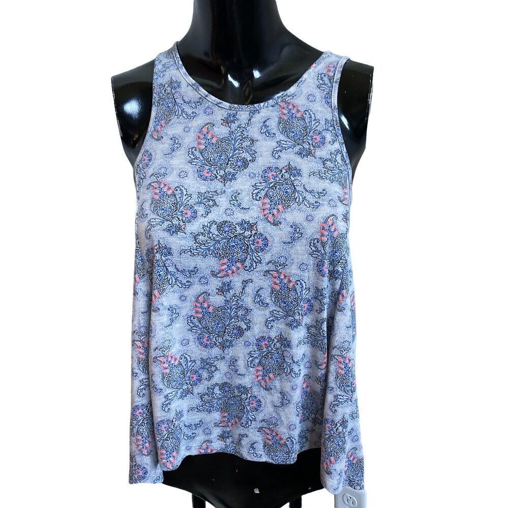 AEO American Eagle Outfitters Tank Top Grey Size Extra Small XS Zip Paisley